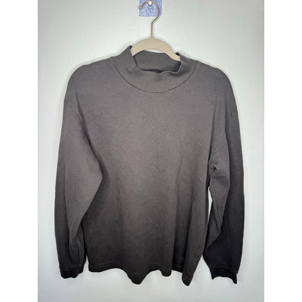 UNIQLO Mock Neck Long-Sleeve Pullover – Green – Size M